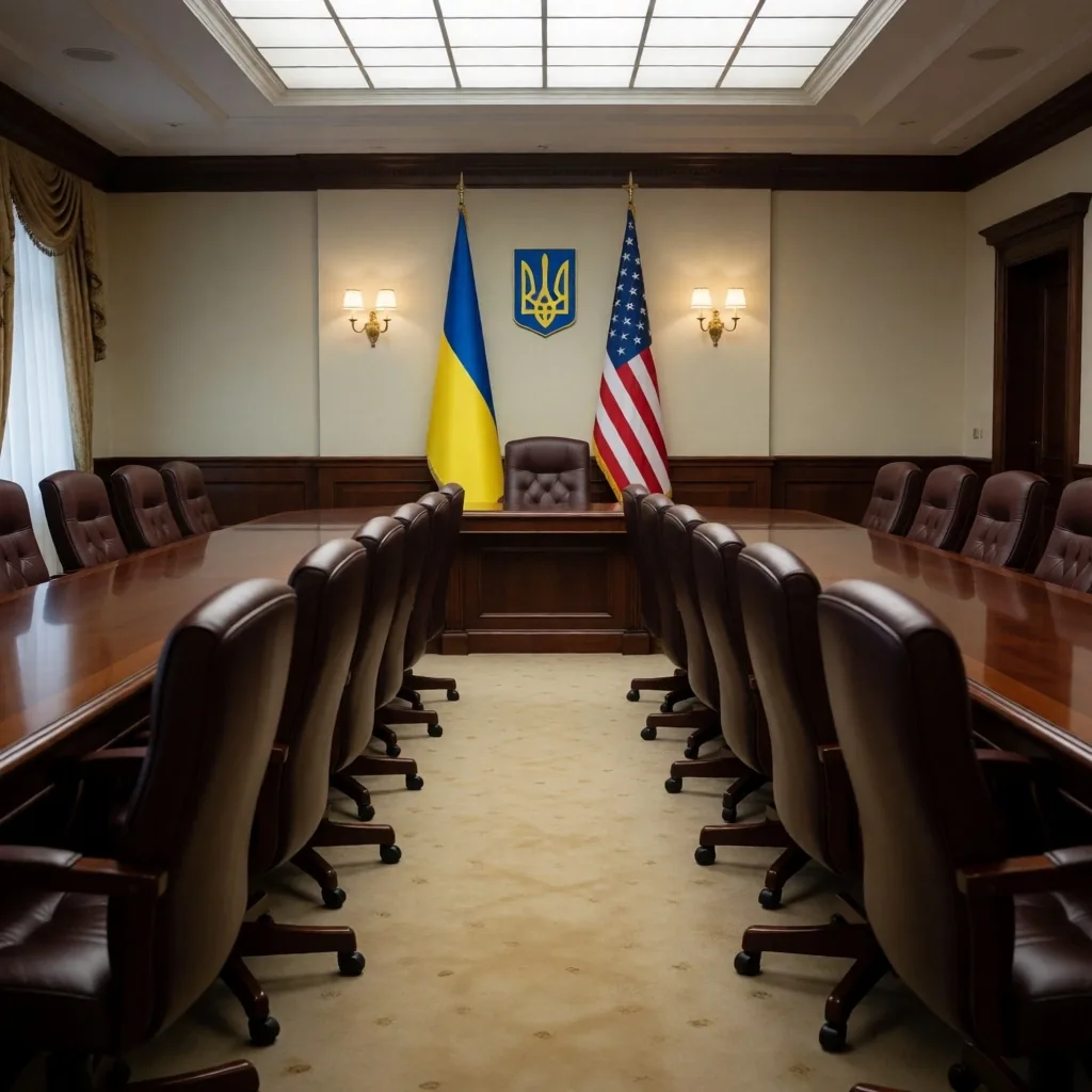 Sala de reuniones diplomáticas en Kiev