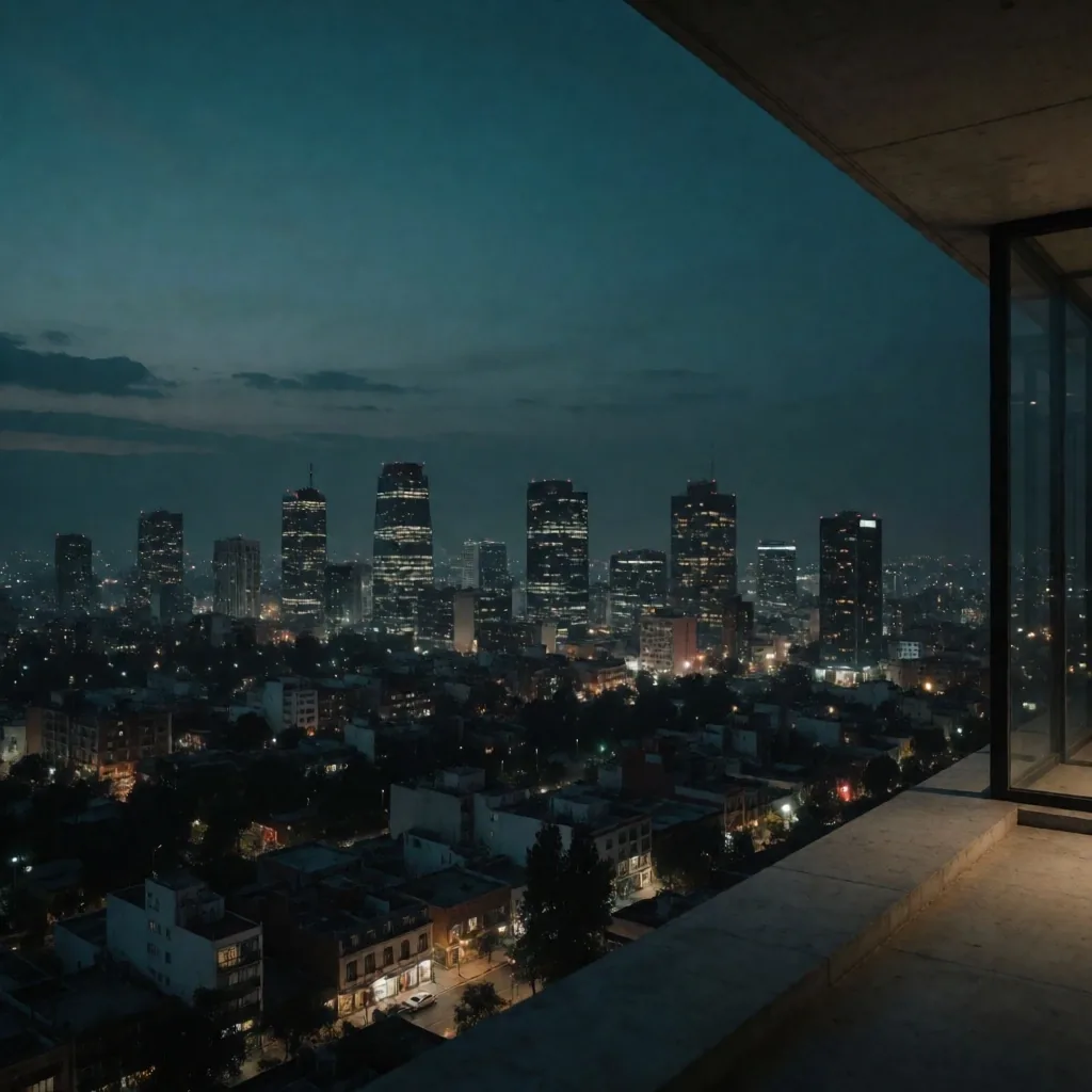 Ciudad de México al atardecer desde un edificio alto